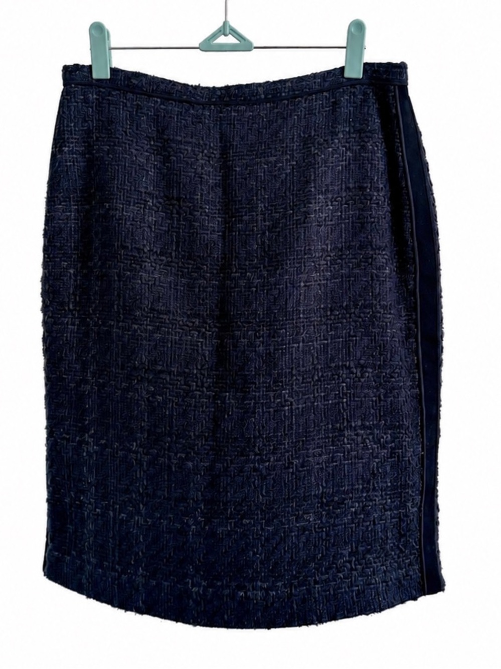 Tory Burch Navy Blue Metallic Tweed Skirt